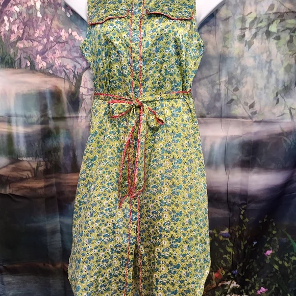 Teal floral Cinq a Sept dress. Size 6 - Picture 4 of 8